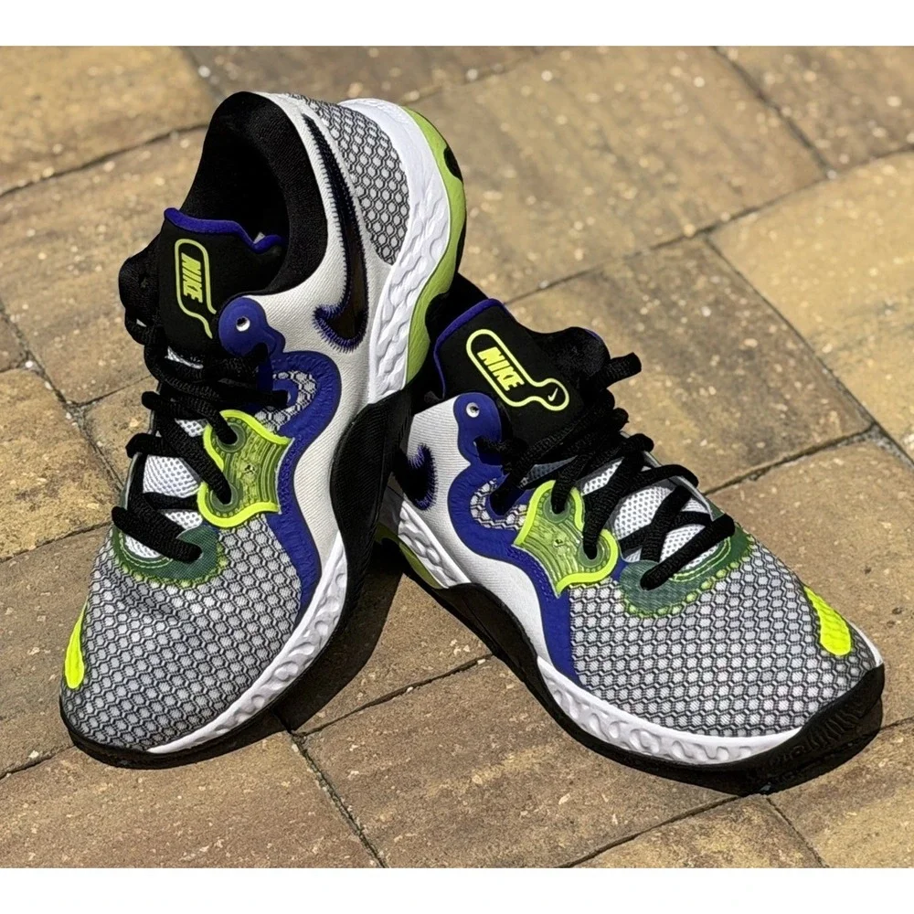 Nike Renew Elevate 2 White Volt Indigo CW3406-101 Men's Size 10